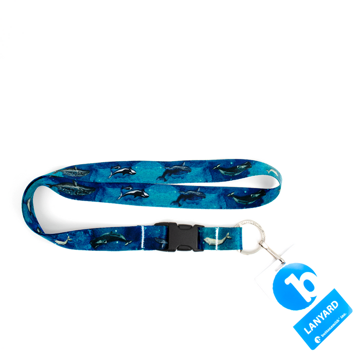 Whale Song Premium Lanyard - with Buckle and Flat Ring - Made in the USA