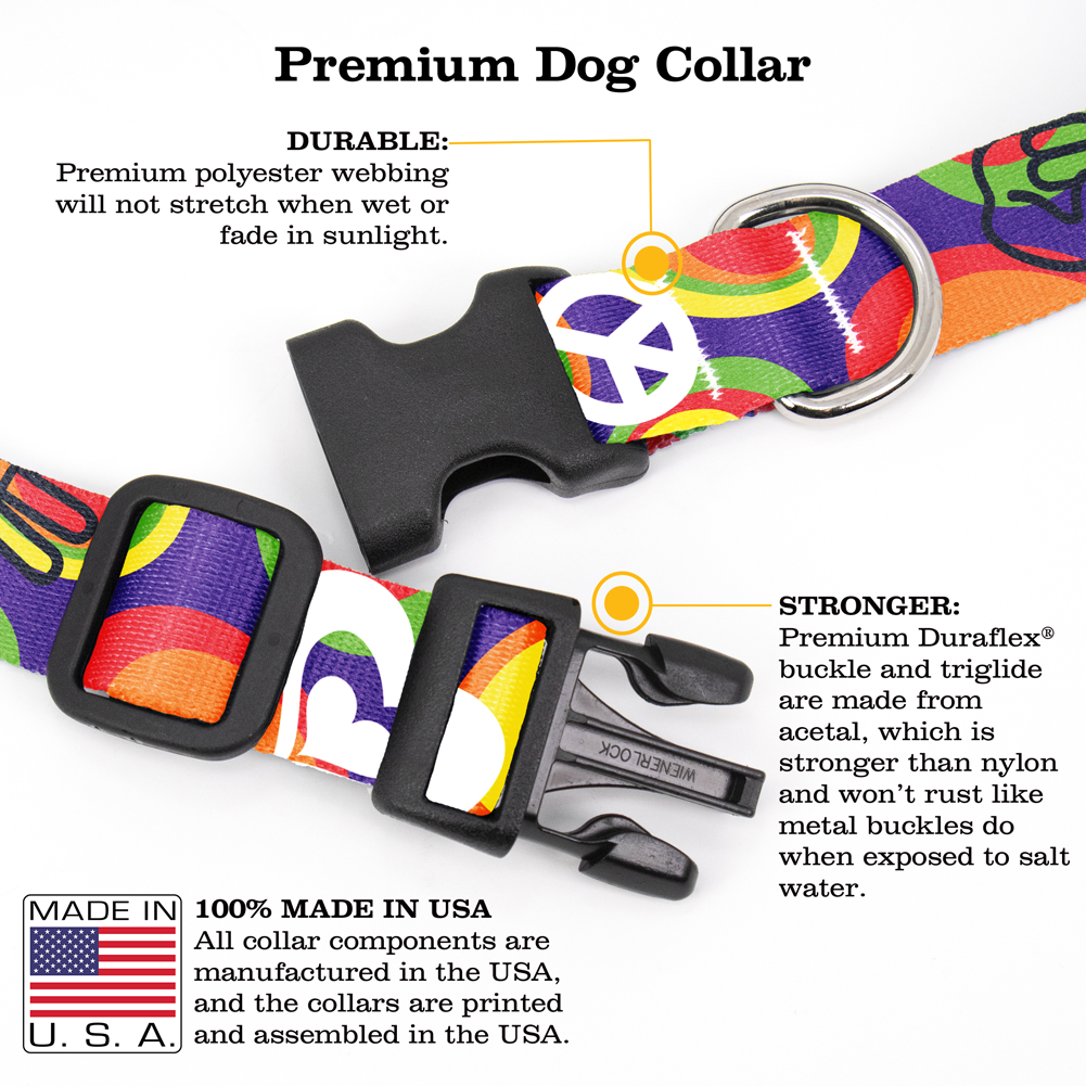 Flower Power Dog Collar - Made in USA