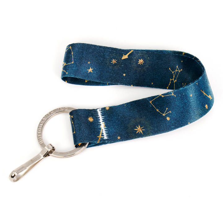 Zodiac Sagitarius Wristlet Lanyard - Short Length with Flat Key Ring and Clip - Made in the USA