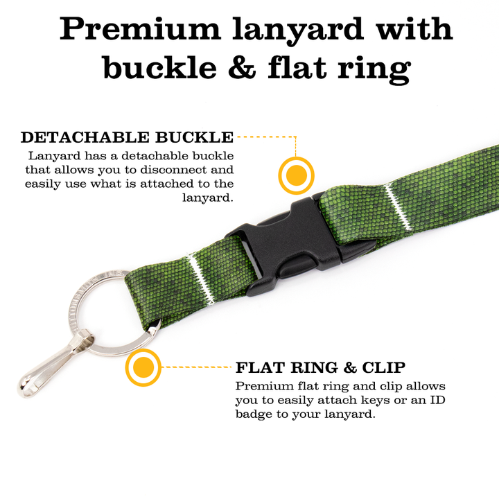 Iguana Breakaway Lanyard - with Buckle and Flat Ring - Made in the USA