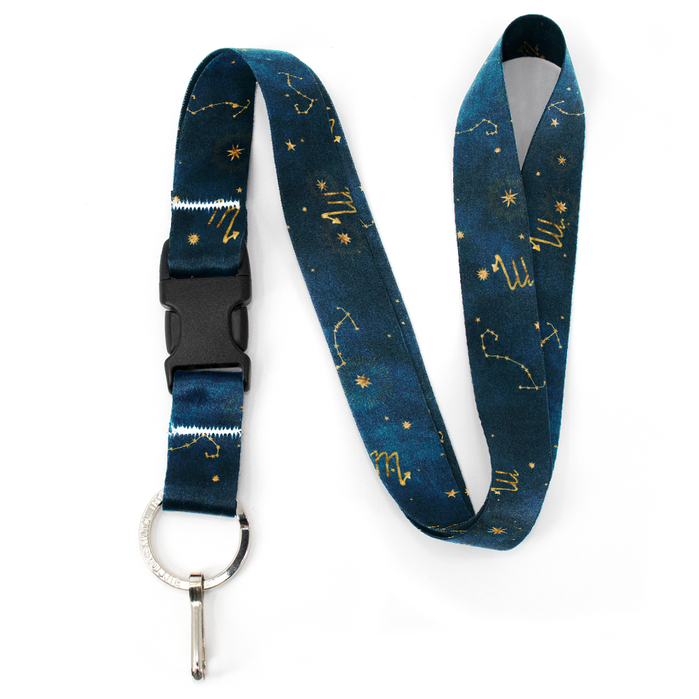 Scorpio Zodiac Premium Lanyard - with Buckle and Flat Ring - Made in the USA