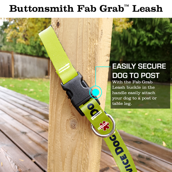 Do Not Pet Yellow Fab Grab Leash - Made in USA