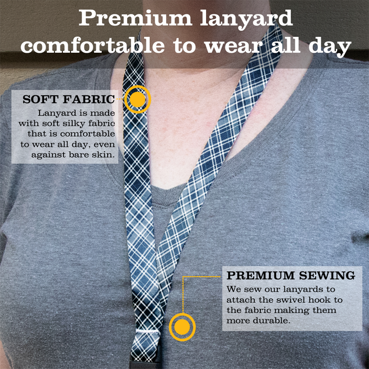 Drummond Plaid Premium Lanyard - with Buckle and Flat Ring - Made in the USA