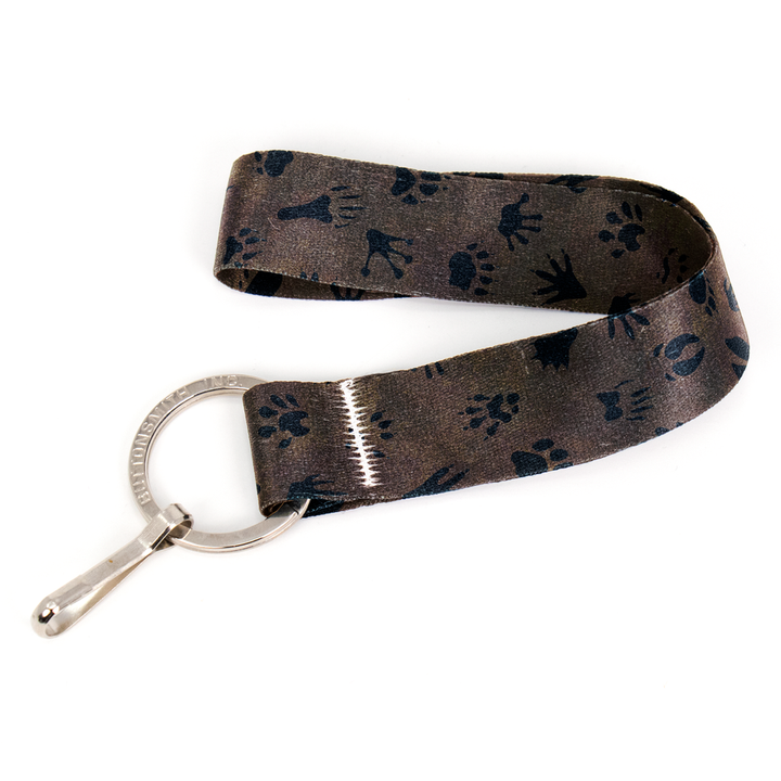 Wild Tracks Wristlet Lanyard - Short Length with Flat Key Ring and Clip - Made in the USA