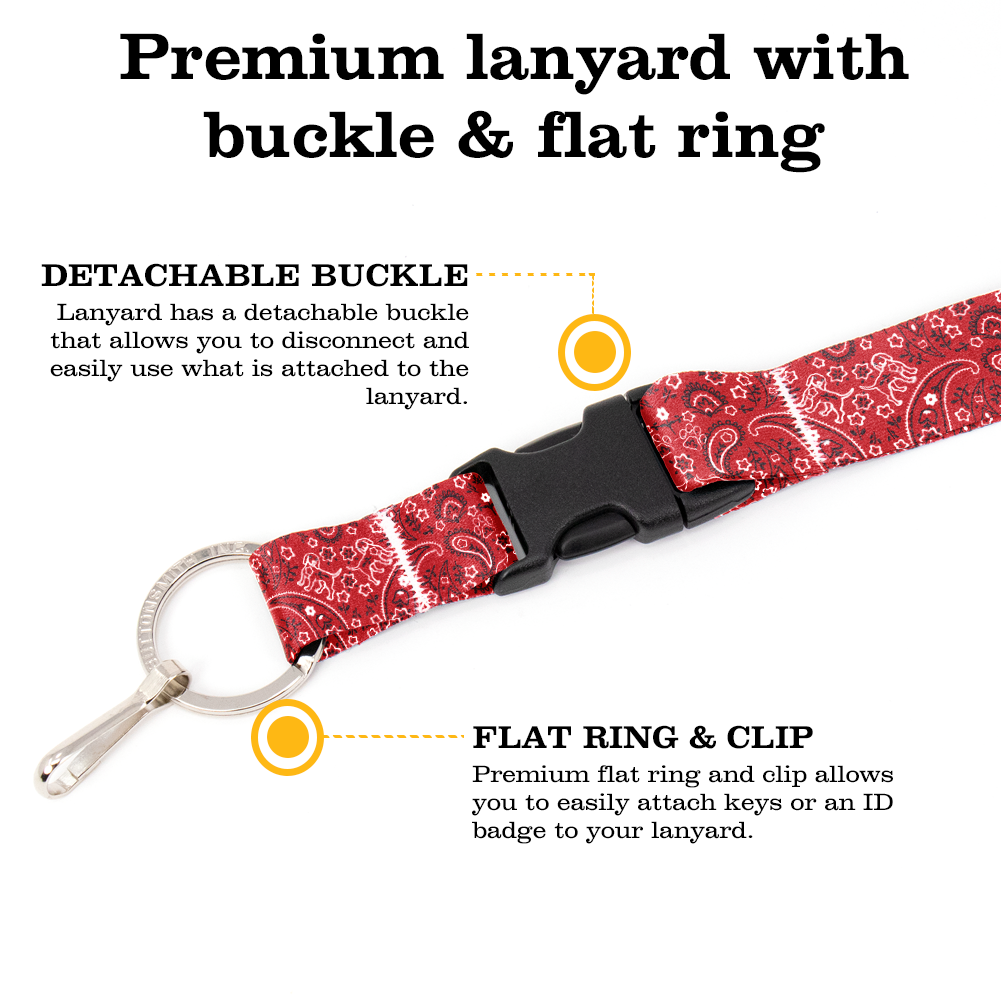 Pupaisley Breakaway Lanyard - with Buckle and Flat Ring - Made in the USA