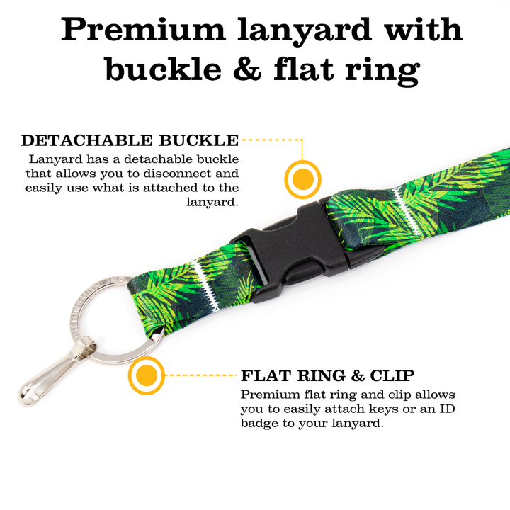 Palms Breakaway Lanyard - with Buckle and Flat Ring - Made in the USA