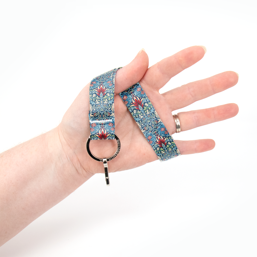 Morris Snakeshead Wristlet Lanyard - Short Length with Flat Key Ring and Clip - Made in the USA