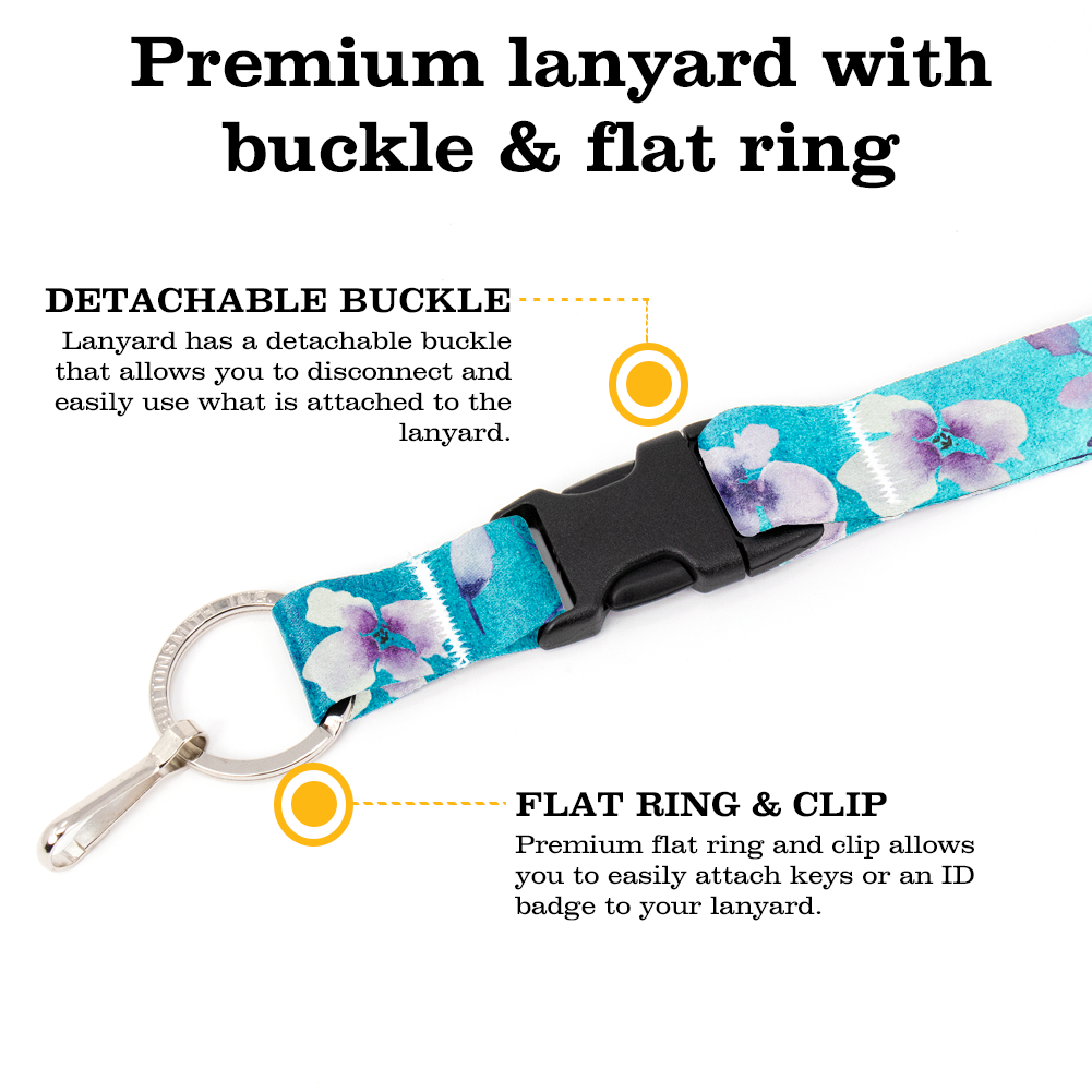 Tranquility Premium Lanyard - with Buckle and Flat Ring - Made in the USA