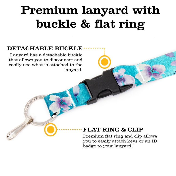 Tranquility Premium Lanyard - with Buckle and Flat Ring - Made in the USA