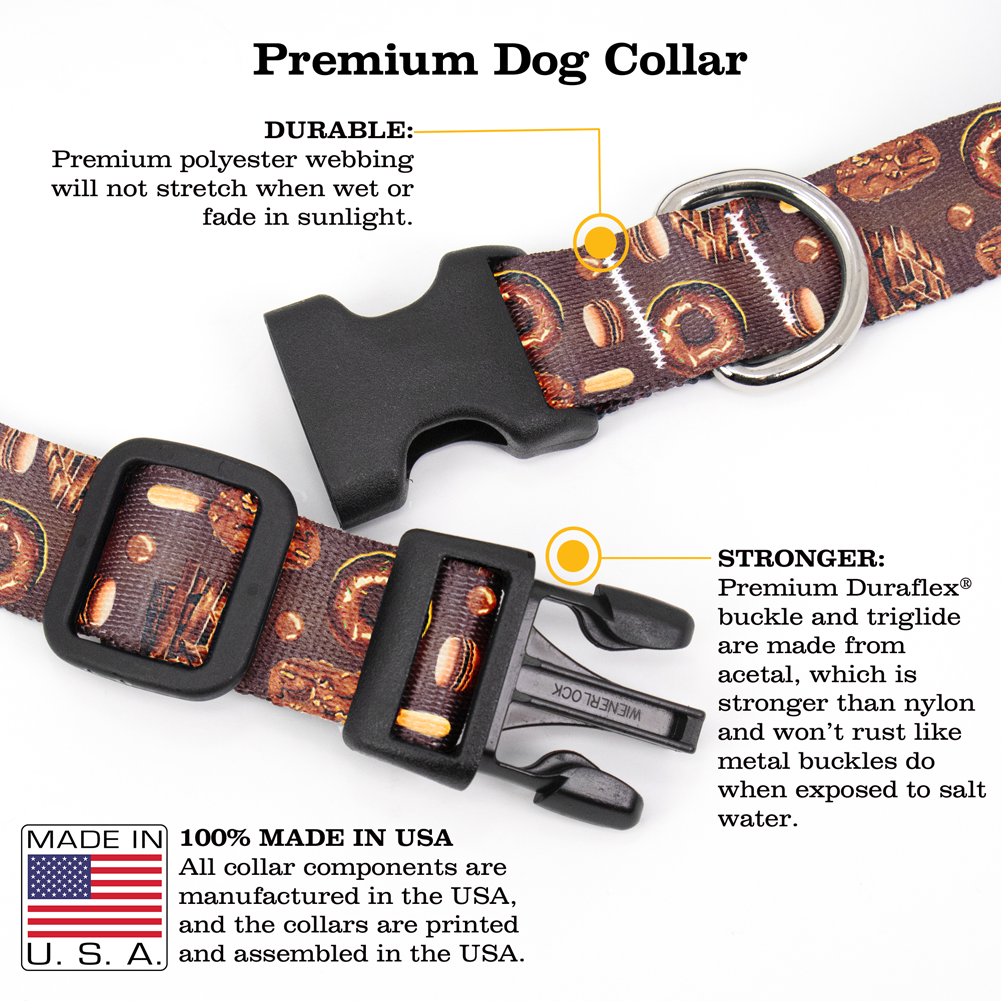 Chocolate Coma Dog Collar - Made in USA