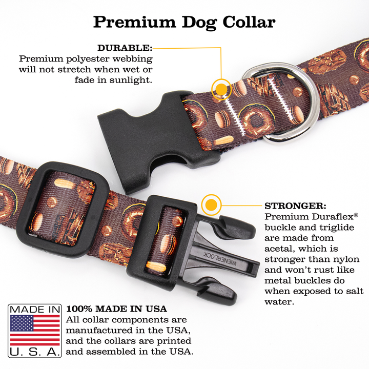 Chocolate Coma Dog Collar - Made in USA