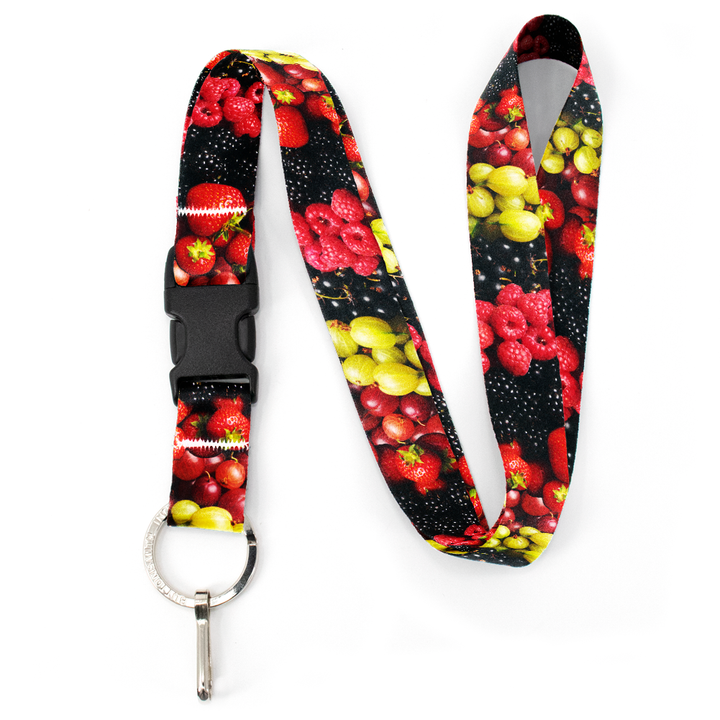 Berry Blast Premium Lanyard - with Buckle and Flat Ring - Made in the USA