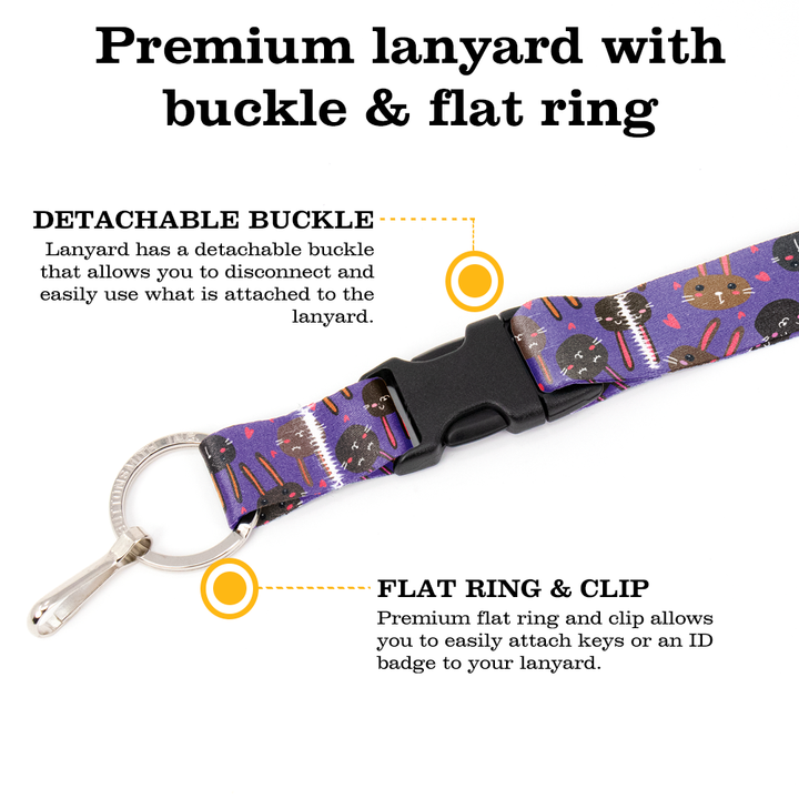 Bunny Breakaway Lanyard - with Buckle and Flat Ring - Made in the USA