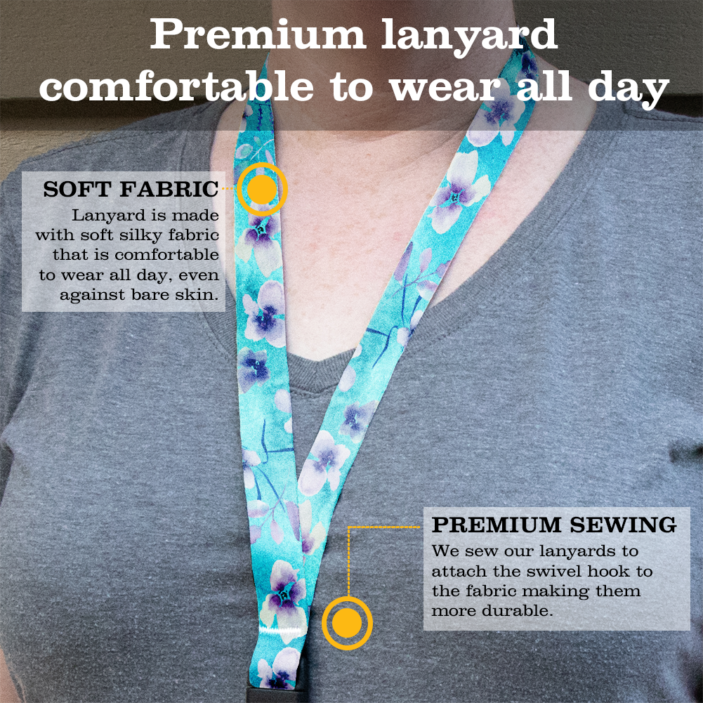 Tranquility Premium Lanyard - with Buckle and Flat Ring - Made in the USA