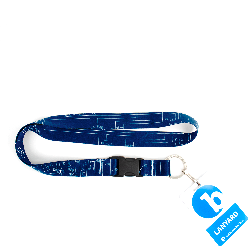 Circuit Blueprints Premium Lanyard - with Buckle and Flat Ring - Made in the USA