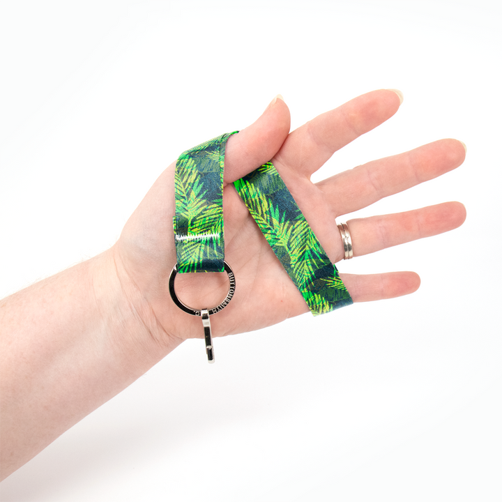 Palms Wristlet Lanyard - Short Length with Flat Key Ring and Clip - Made in the USA