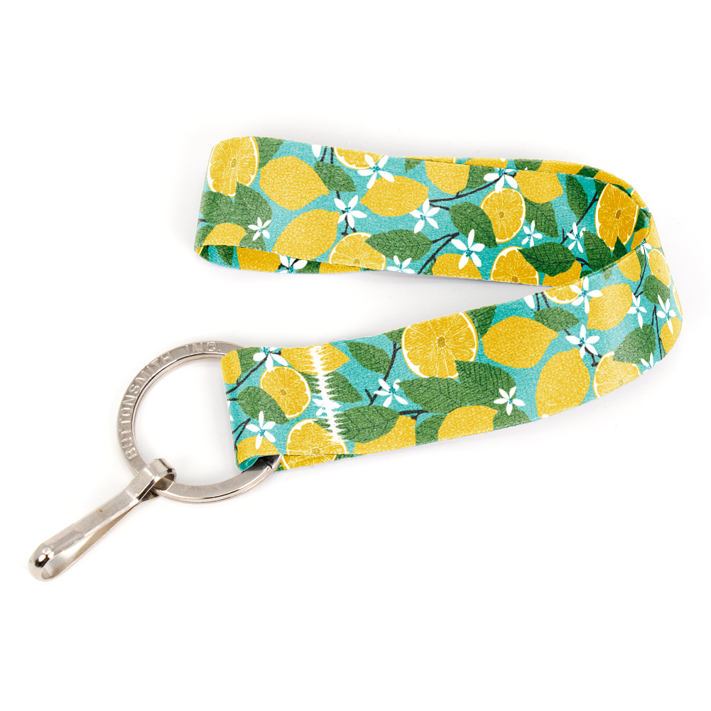 Lemon Grove Wristlet Lanyard - Short Length with Flat Key Ring and Clip - Made in the USA