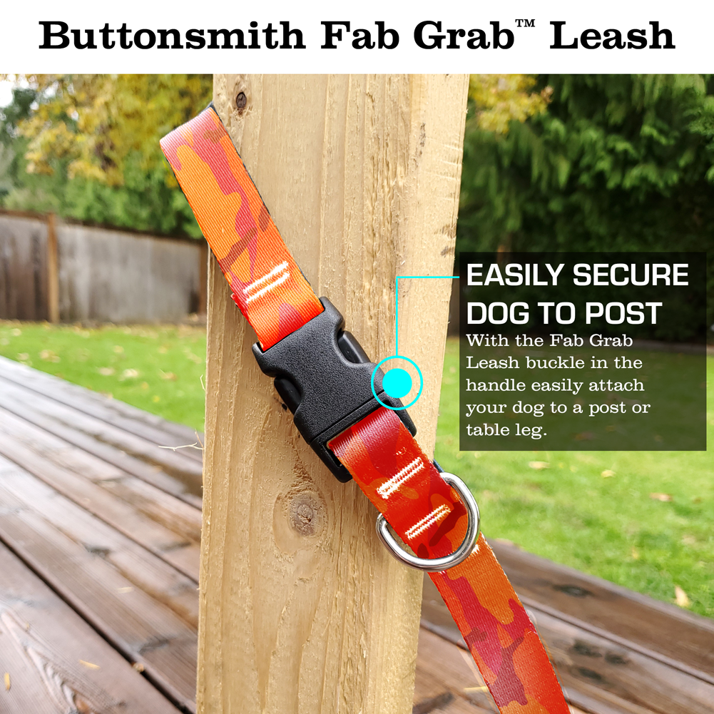 Hunter Orange Camo Fab Grab Leash - Made in USA