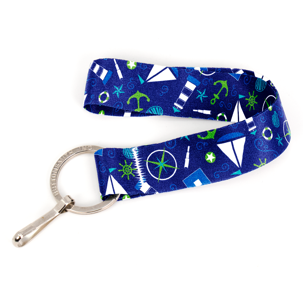 All At Sea Wristlet Lanyard - with Buckle and Flat Ring - Made in the USA