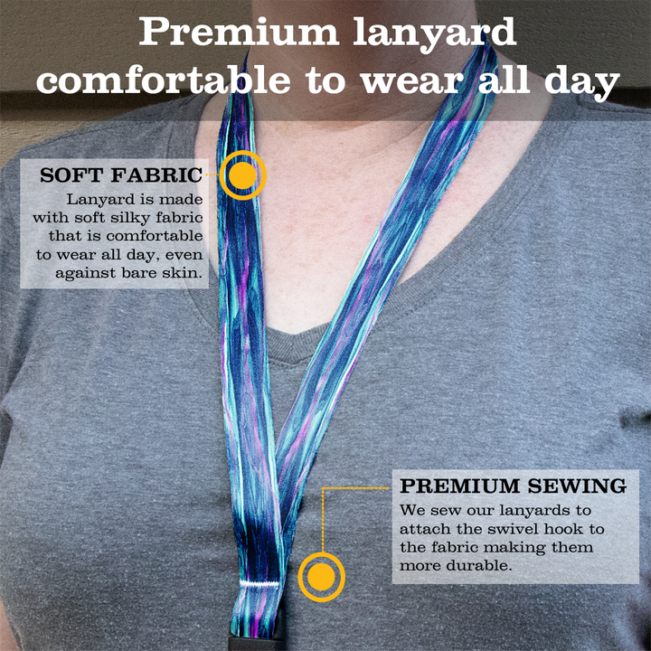 Twilight Ink Premium Lanyard - with Buckle and Flat Ring - Made in the USA