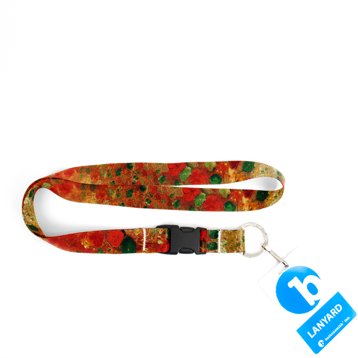 Odilon Nasturtiums  Premium Lanyard - with Buckle and Flat Ring - Made in the USA