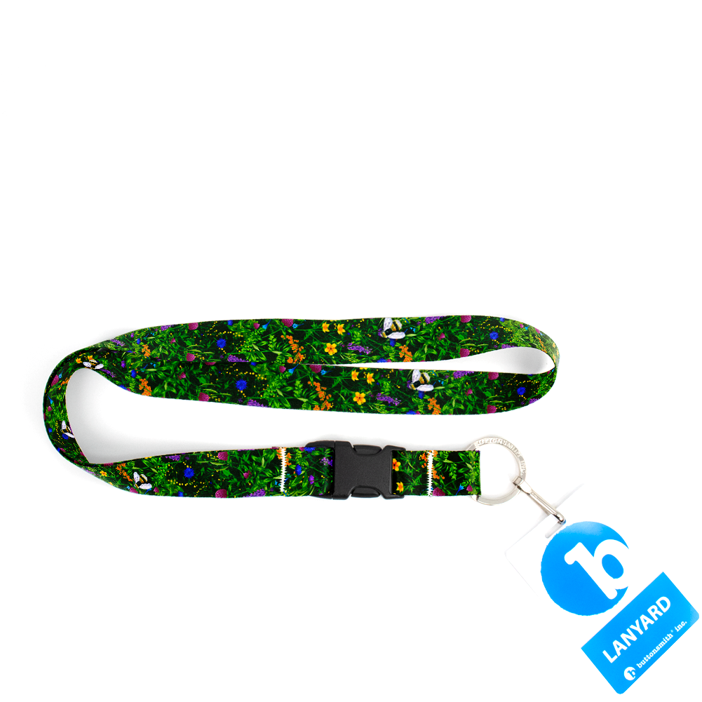 Wildflowers Premium Lanyard - with Buckle and Flat Ring - Made in the USA