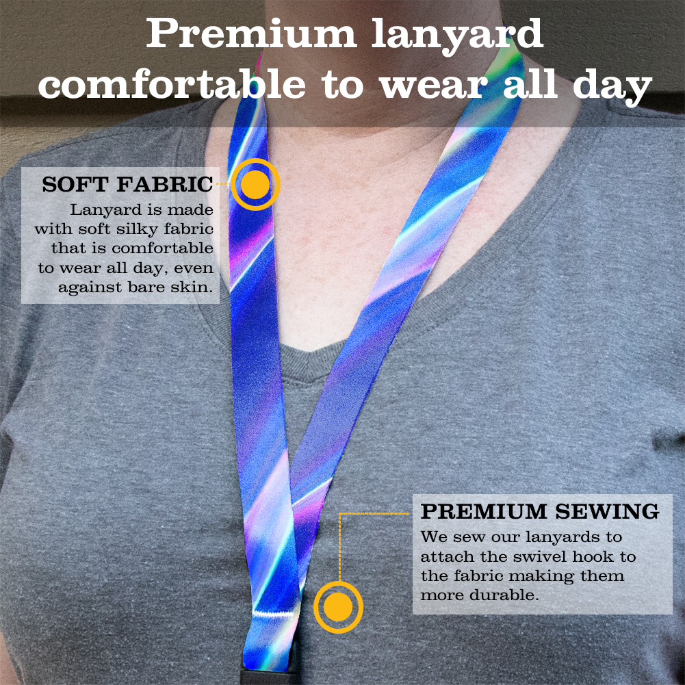 Hologram Premium Lanyard - with Buckle and Flat Ring - Made in the USA