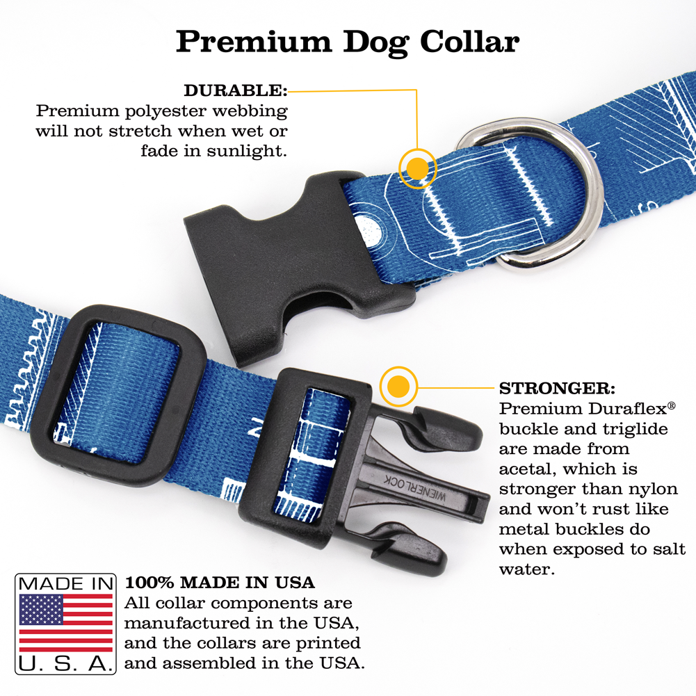 Mechanical Blueprints Dog Collar - Made in USA