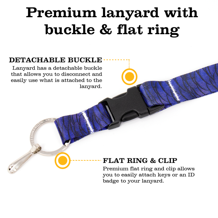 Purple Martin Stripes Premium Lanyard - with Buckle and Flat Ring - Made in the USA