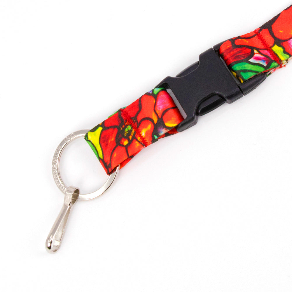 Buttonsmith Tiffany Poppies Custom Lanyard Made in USA - Buttonsmith Inc.