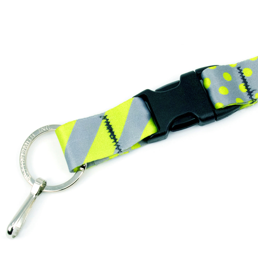 Buttonsmith Pewter Lime Dots Custom Lanyard - Made in USA - Buttonsmith Inc.