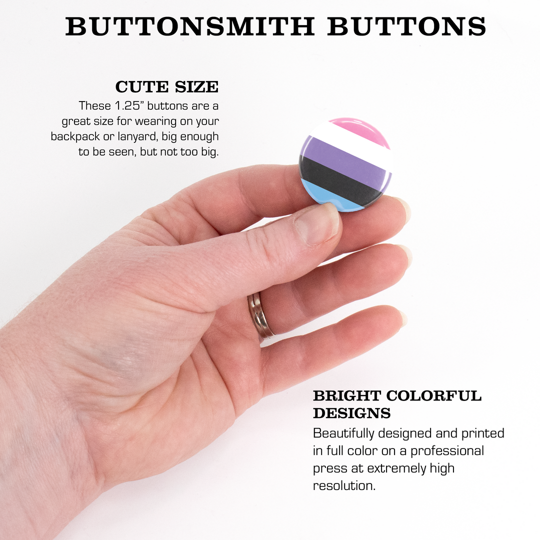 Gender Fluid Pride Flag Buttons