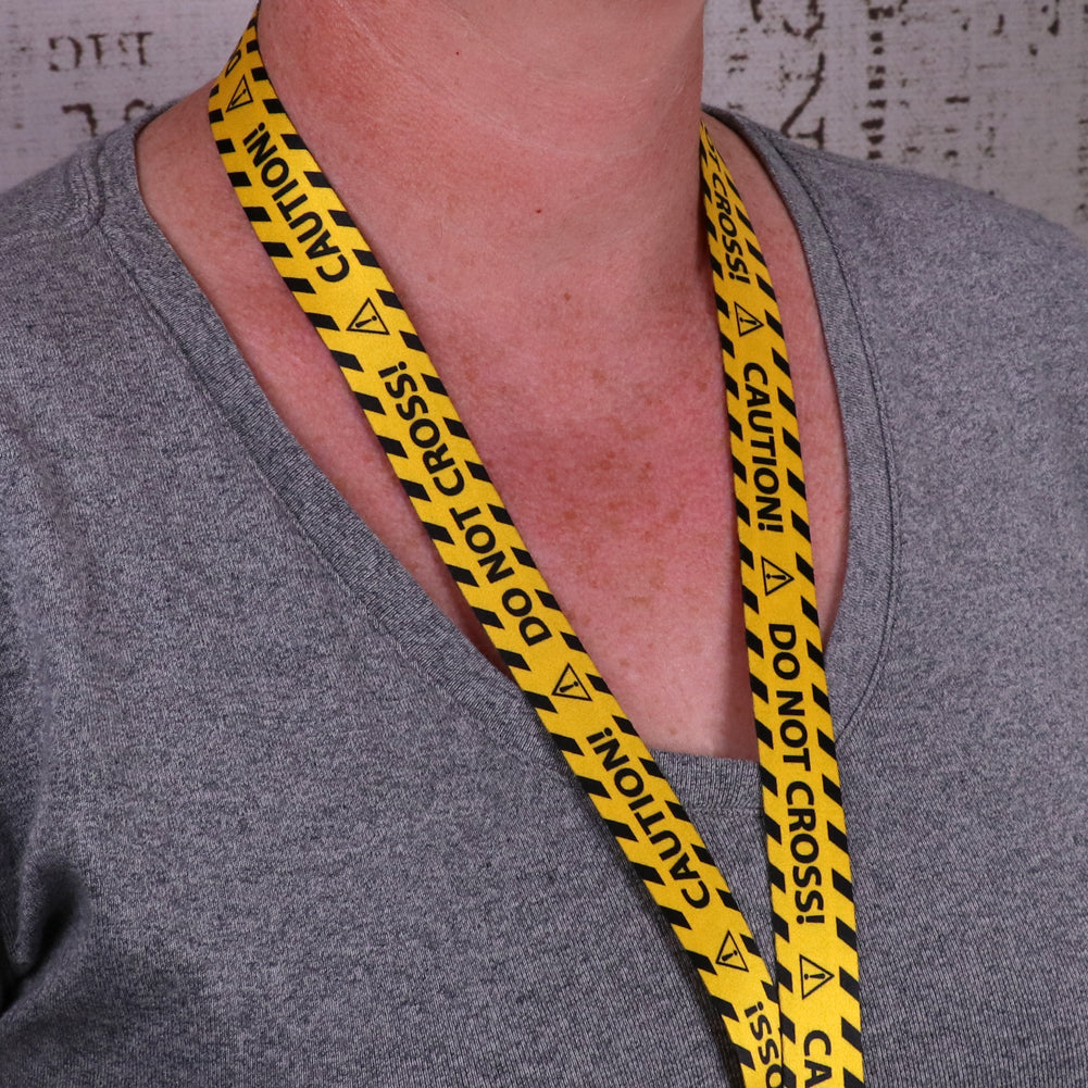 Buttonsmith Caution Breakaway Lanyard - Made in USA - Buttonsmith Inc.