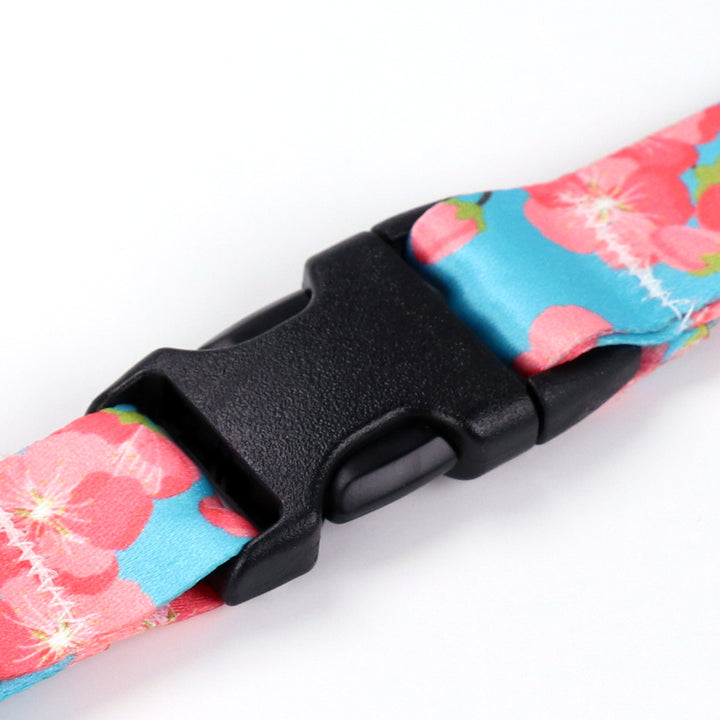 Buttonsmith Cheery Cherry Blossoms Custom Lanyard - Made in USA - Buttonsmith Inc.