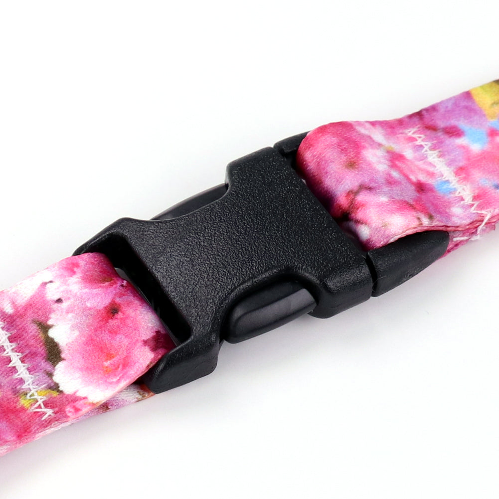 Buttonsmith Cherry Blossoms Photo Lanyard - Made in USA - Buttonsmith Inc.