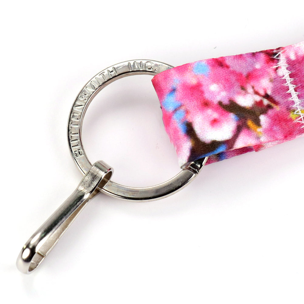 Buttonsmith Cherry Blossoms Photo Lanyard - Made in USA - Buttonsmith Inc.