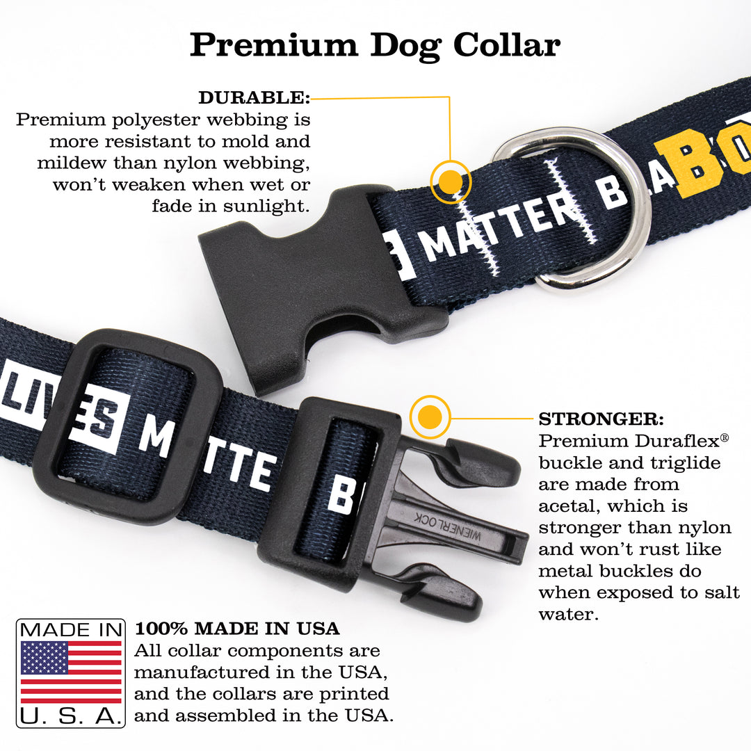 Buttonsmith Black Lives Matter Custom Dog Collar - Made in USA