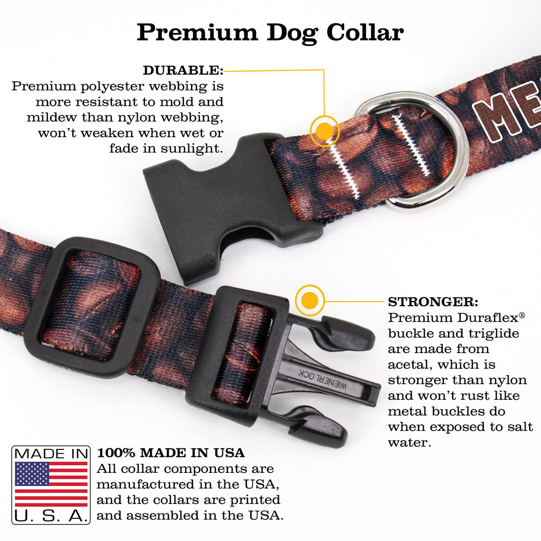 Buttonsmith Coffee Beans Custom Dog Collar - Made in USA