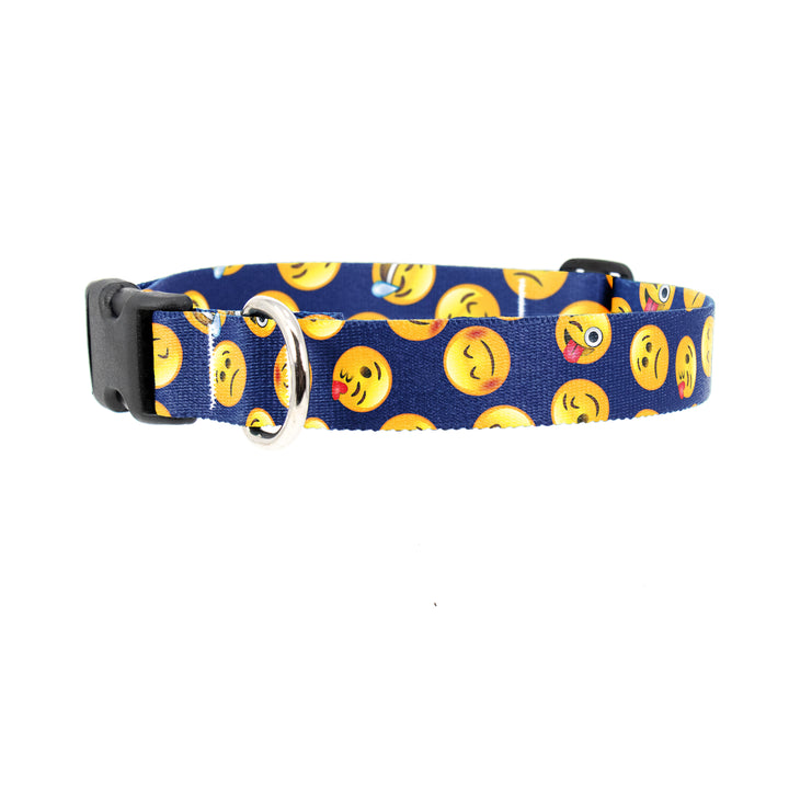 Emoji Blue Dog Collar - Made in USA