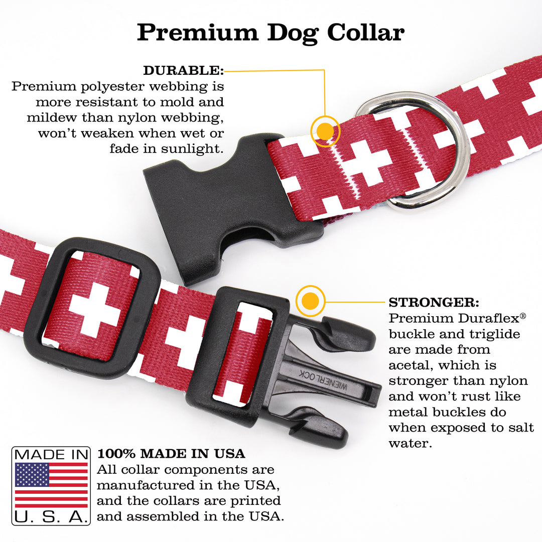 Flags Swissy Dog Collar - Made in USA