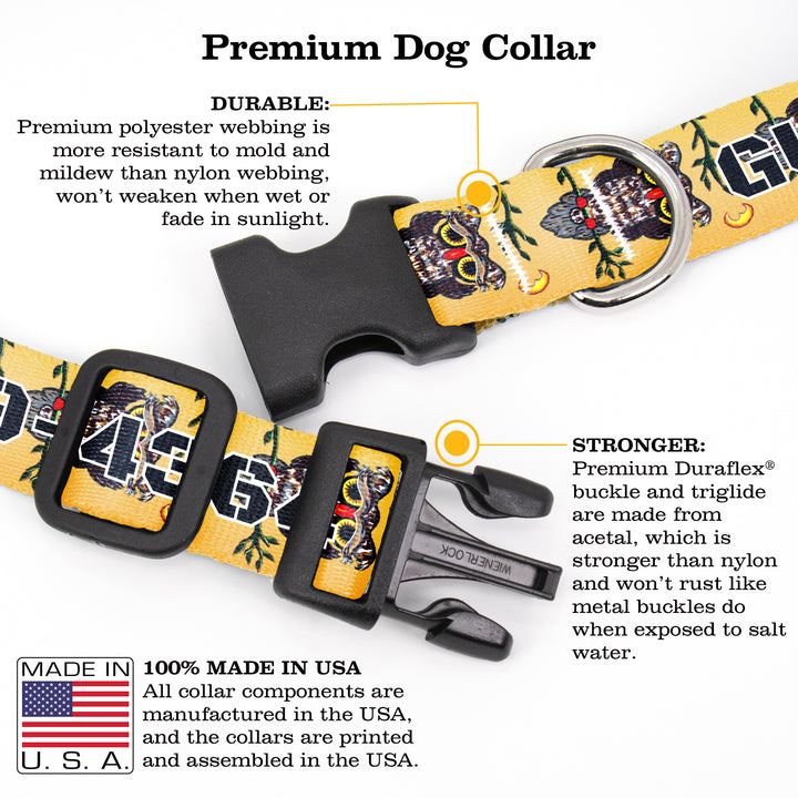 Buttonsmith Rebecca McGovern Owl Custom Dog Collar - Made in USA