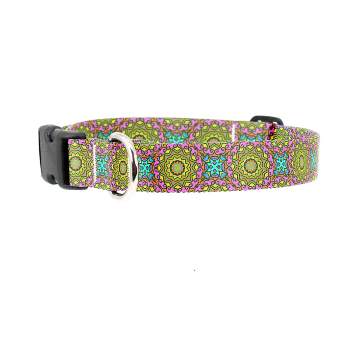 Moroccan Tiles MultiSuns Dog Collar - Made in USA