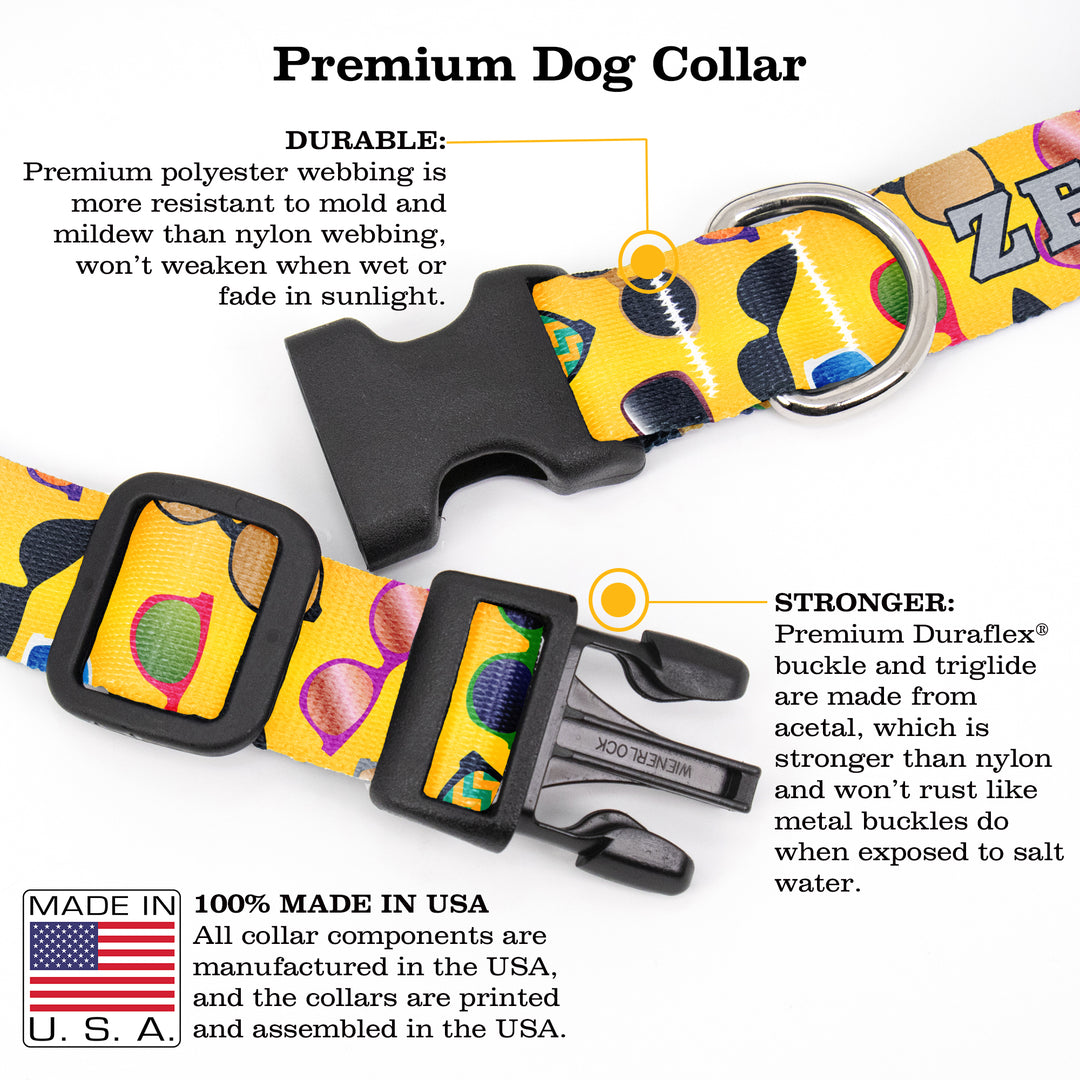 Buttonsmith Shades Custom Dog Collar - Made in USA