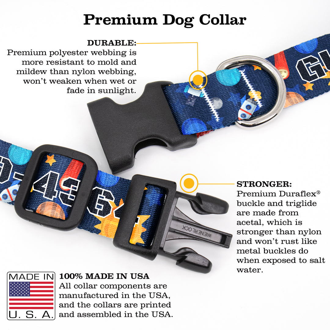 Buttonsmith Space Cadet Custom Dog Collar - Made in USA