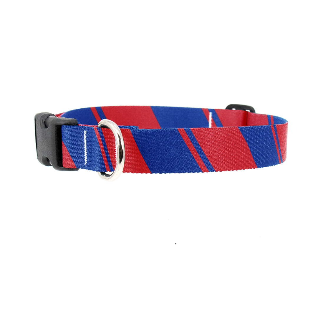 Sporty Blue Red Dog Collar - Made in USA