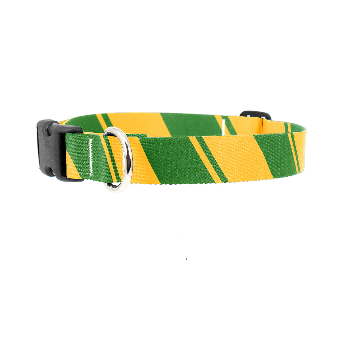 Sporty Green Yellow Dog Collar - Made in USA