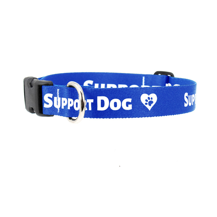 Support Dog Blue Dog Collar - Made in USA