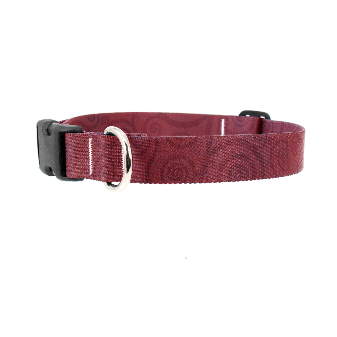 Swirls Garnet Dog Collar - Made in USA