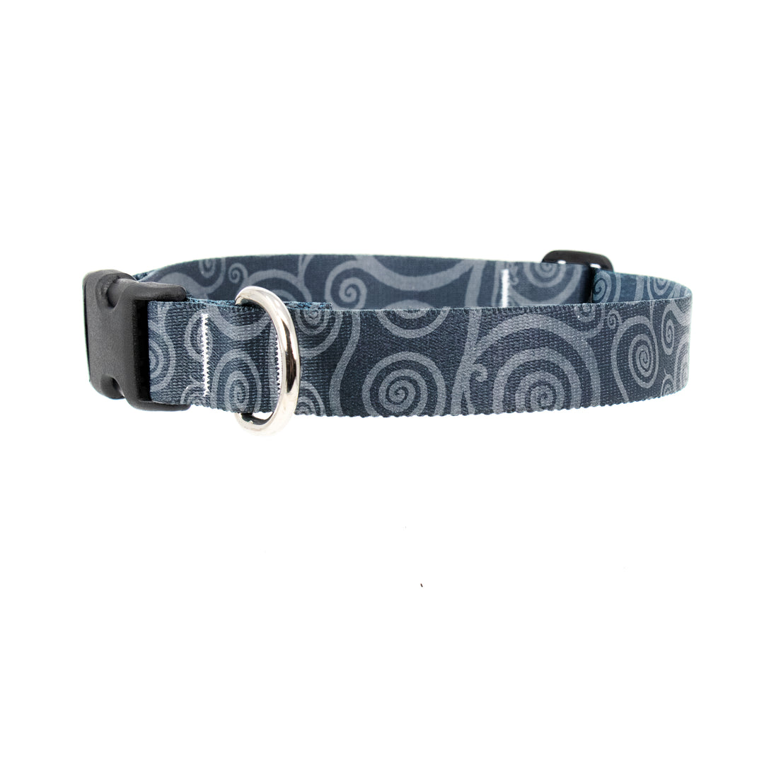 Swirls Obsidian Dog Collar - Made in USA