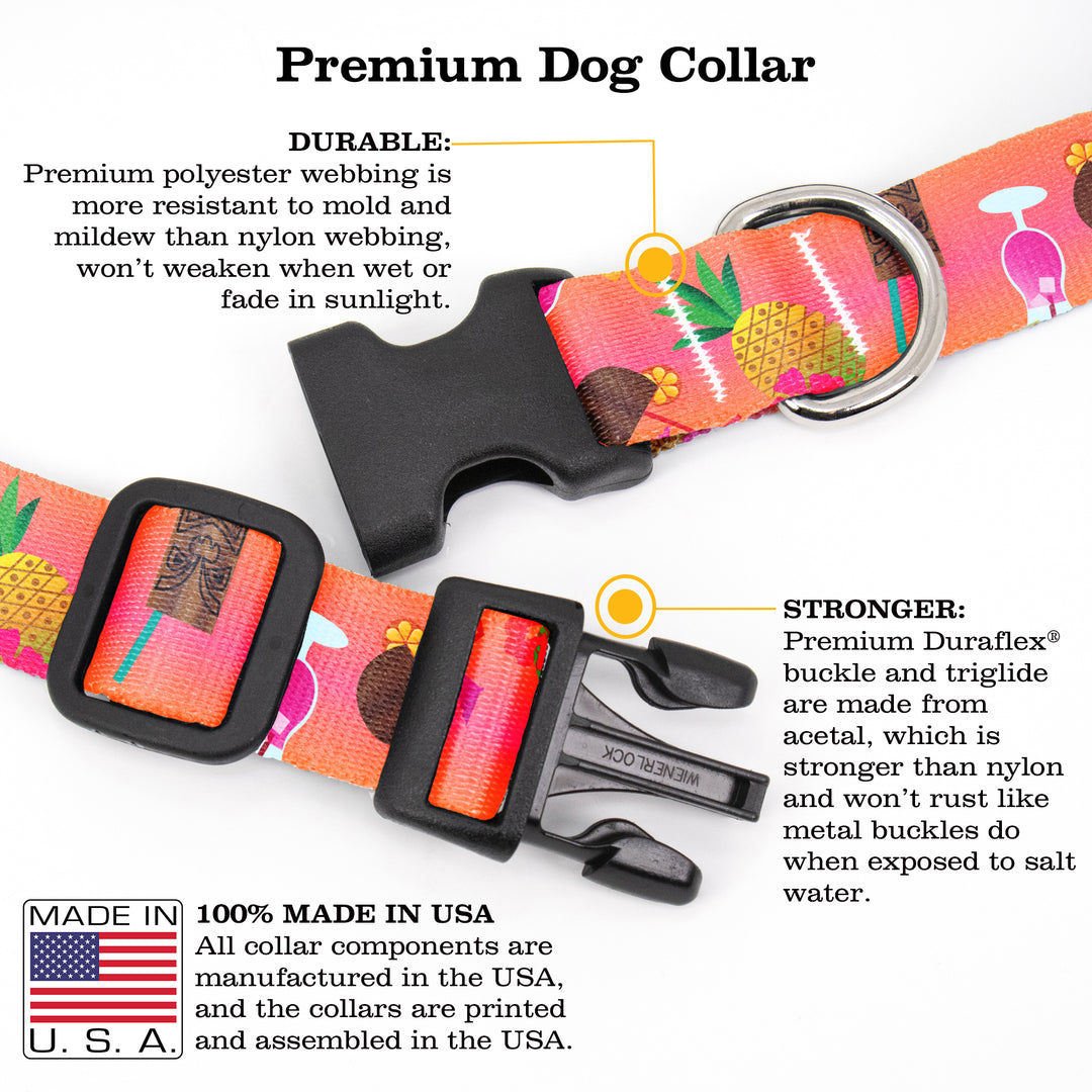 Tiki Drink Dog Collar - Made in USA